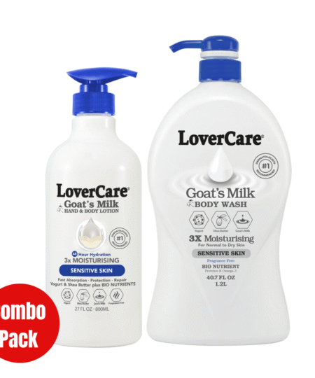 Combo Pack -Lovercare  Goat's Milk Body Wash  & Hand Body Lotion- Sensitive Skin